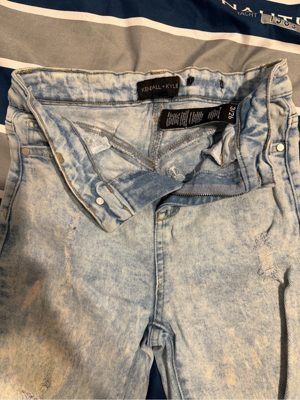 Kendall & Kylie Light Acid Wash Blue Straight Leg Jeans
